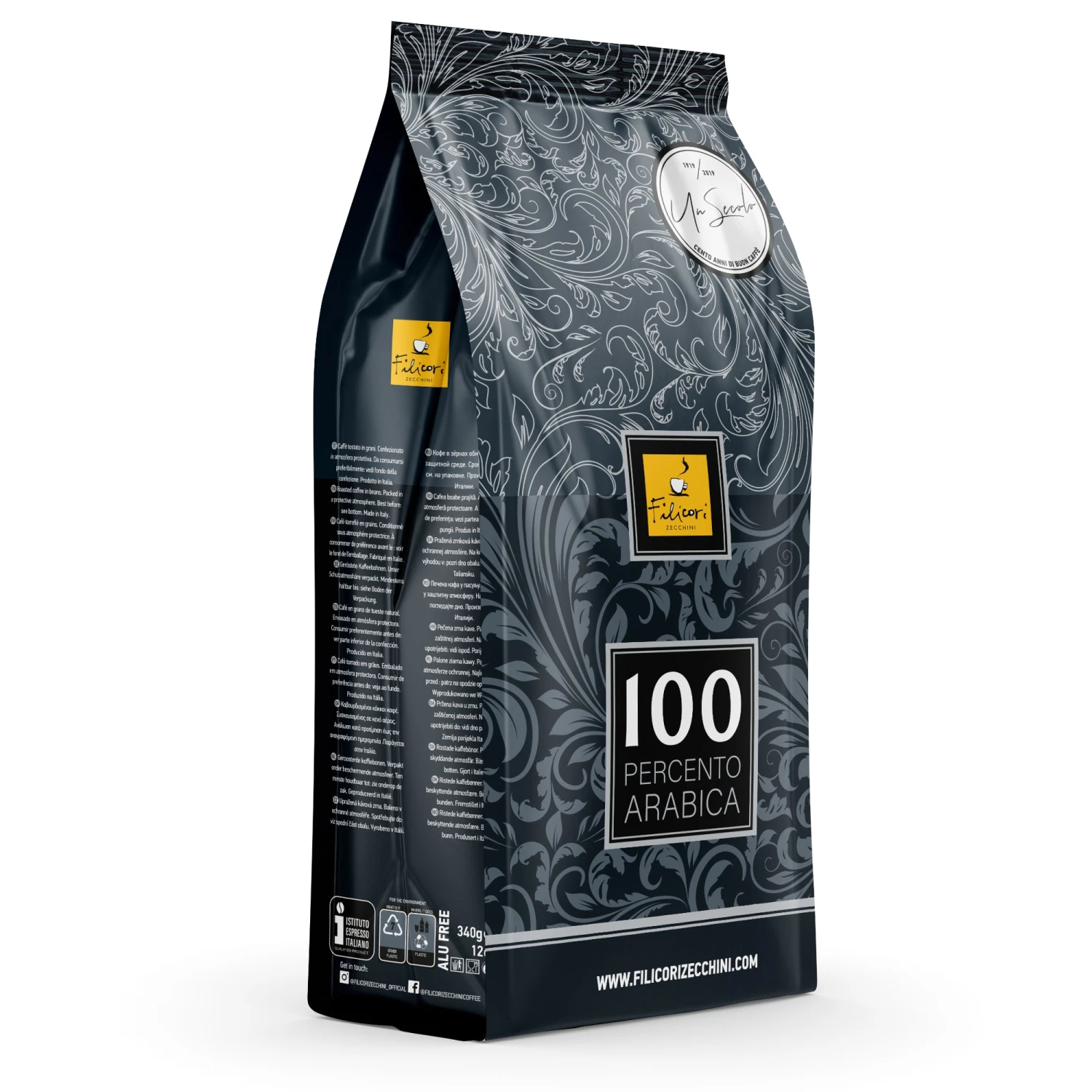Filicori Zecchini 100 Percento Arabica Whole Bean - 12oz 1 Filicori Zecchini 100 Percento Arabica Whole Bean - 12oz
