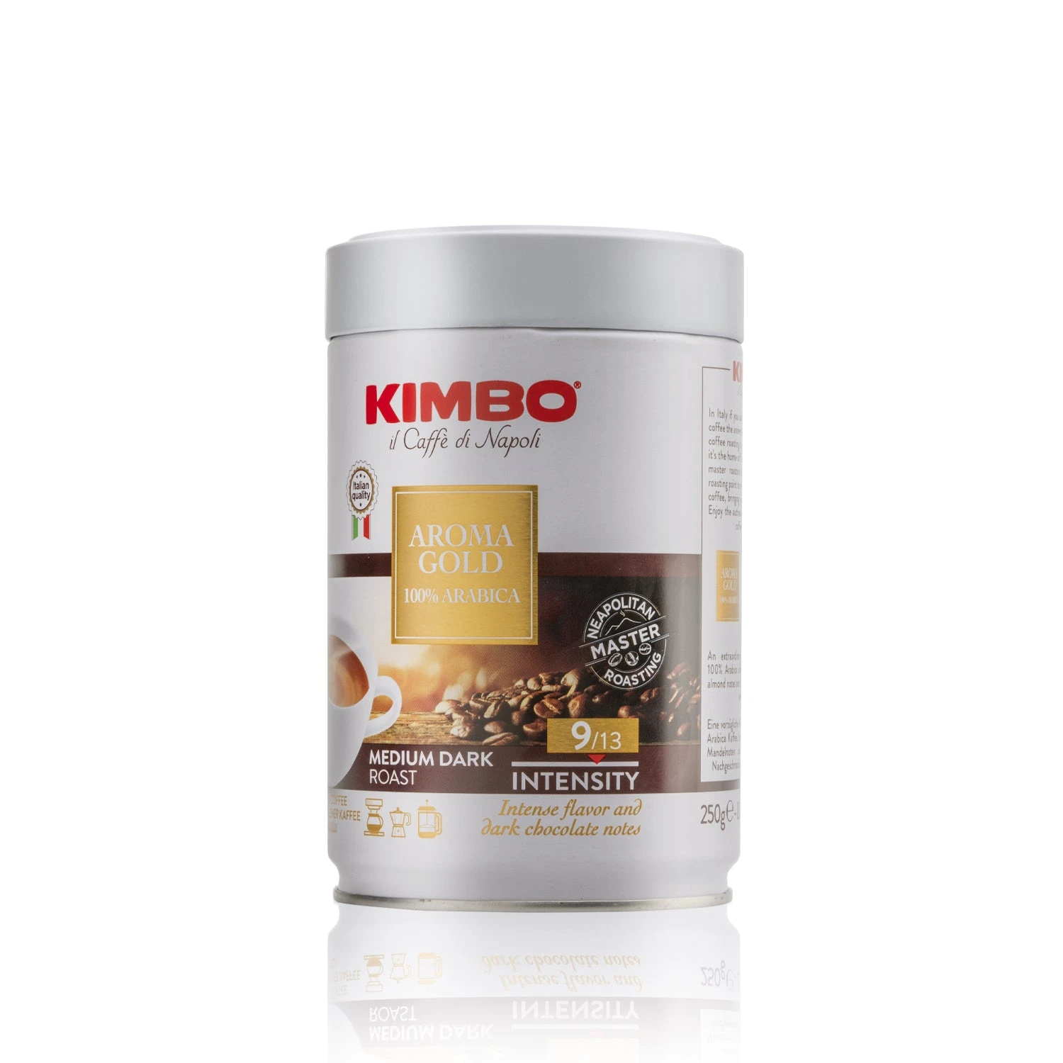 Kimbo Il Caffe Di Napoli Aroma Gold 100% Arabica Ground 250g - Tin 3 Kimbo Il Caffe Di Napoli Aroma Gold 100% Arabica Ground 250g - Tin - Image 3