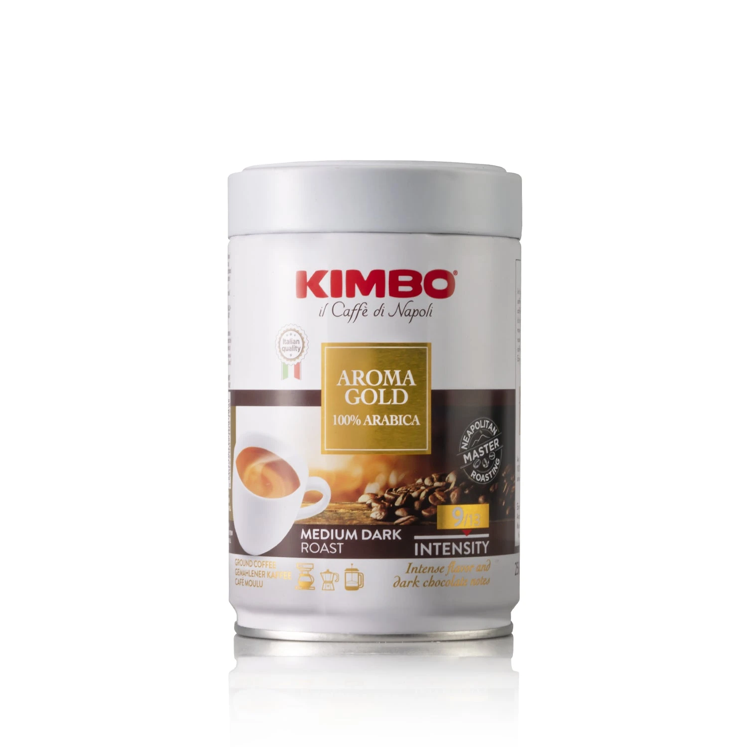Kimbo Il Caffe Di Napoli Aroma Gold 100% Arabica Ground 250g - Tin 1 Kimbo Il Caffe Di Napoli Aroma Gold 100% Arabica Ground 250g - Tin