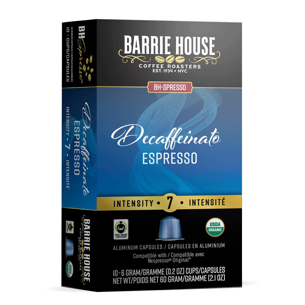 Barrie House Decaffeinato Fair Trade Organic Espresso Capsules 10ct 1 Barrie House Decaffeinato Fair Trade Organic Espresso Capsules 10ct