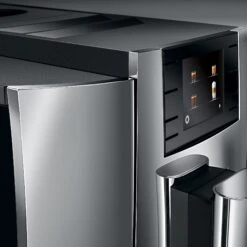 JURA E8 Espresso Machine - Chrome (NAA) -Coffee Promotion Shop E8 Chrome NAA design closeup square