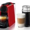 Nespresso Essenza Mini Espresso Machine By DeLonghi With Aeroccino - Ruby Red