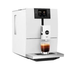 JURA ENA 8 Espresso Machine - Full Nordic White -Coffee Promotion Shop ENA 8 Full Nordic White NAA angle espresso square