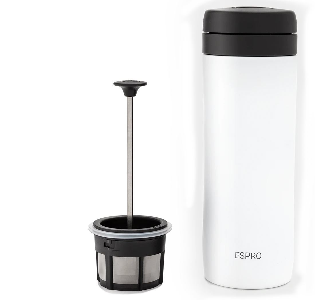 Espro P1 Travel Press For Coffee - White 2 Espro P1 Travel Press For Coffee - White - Image 2