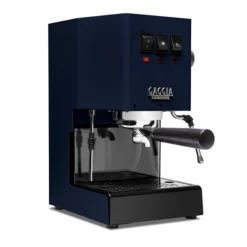 Gaggia Classic Evo Pro Espresso Machine In Classic Blue With Blackened Oak -Coffee Promotion Shop GACLASSICEVOPROBLUBO Blue Oak Single EVO 1153
