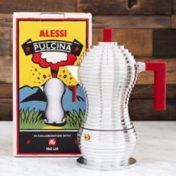 Illy Alessi Pulcina 3 Cup Moka Pot - Red -Coffee Promotion Shop IMG 5951 scaled