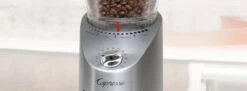 Capresso Infinity Plus Conical Burr Coffee Grinder In Metal -Coffee Promotion Shop InfinityPlusStainless Hero