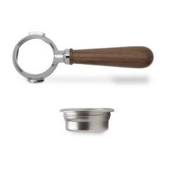 Lelit 58mm Bottomless Portafilter - Walnut -Coffee Promotion Shop Lelit58mmWalnutBottomlessPortafilter PortafilterandBasket scaled