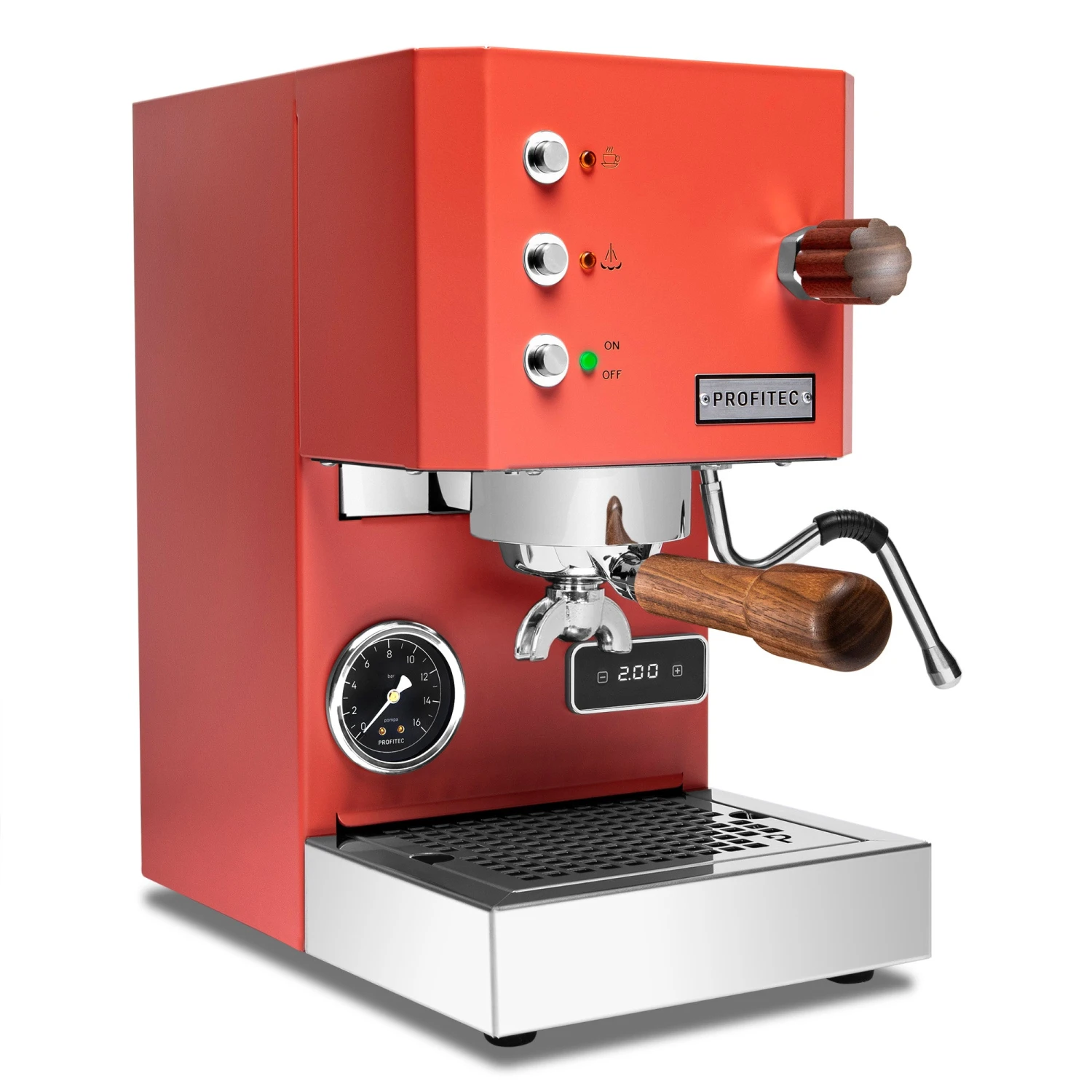 Profitec GO Espresso Machine - Red With Walnut 1 Profitec GO Espresso Machine - Red With Walnut