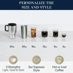 DeLonghi TrueBrew Drip Coffee Maker - Stainless/Black -Coffee Promotion Shop TrueBrew CAM51025MB PowerImage PersonalizeSizeStyle