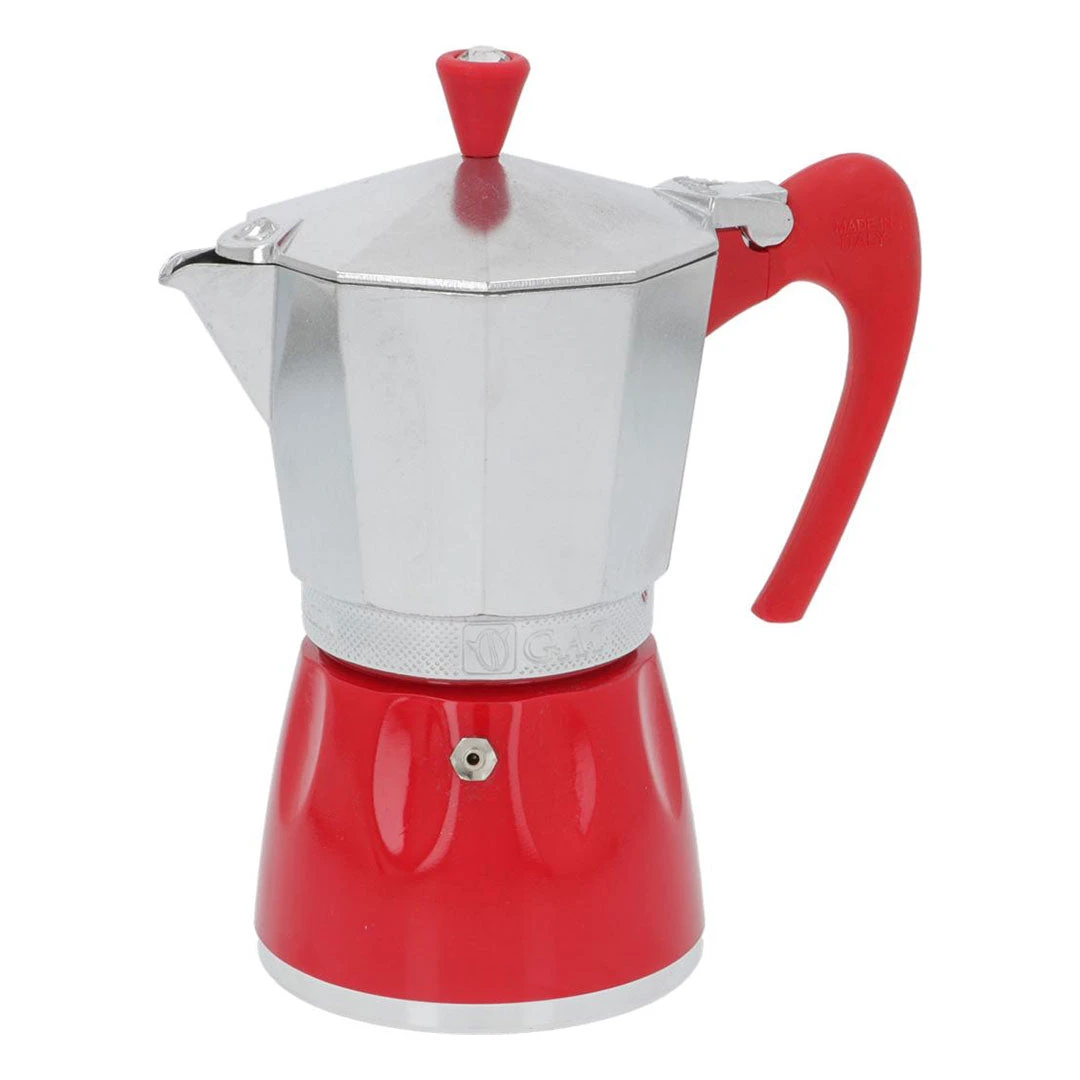 G.A.T. Moka Delizia 6-Cup Moka Pot - Red 1 G.A.T. Moka Delizia 6-Cup Moka Pot - Red