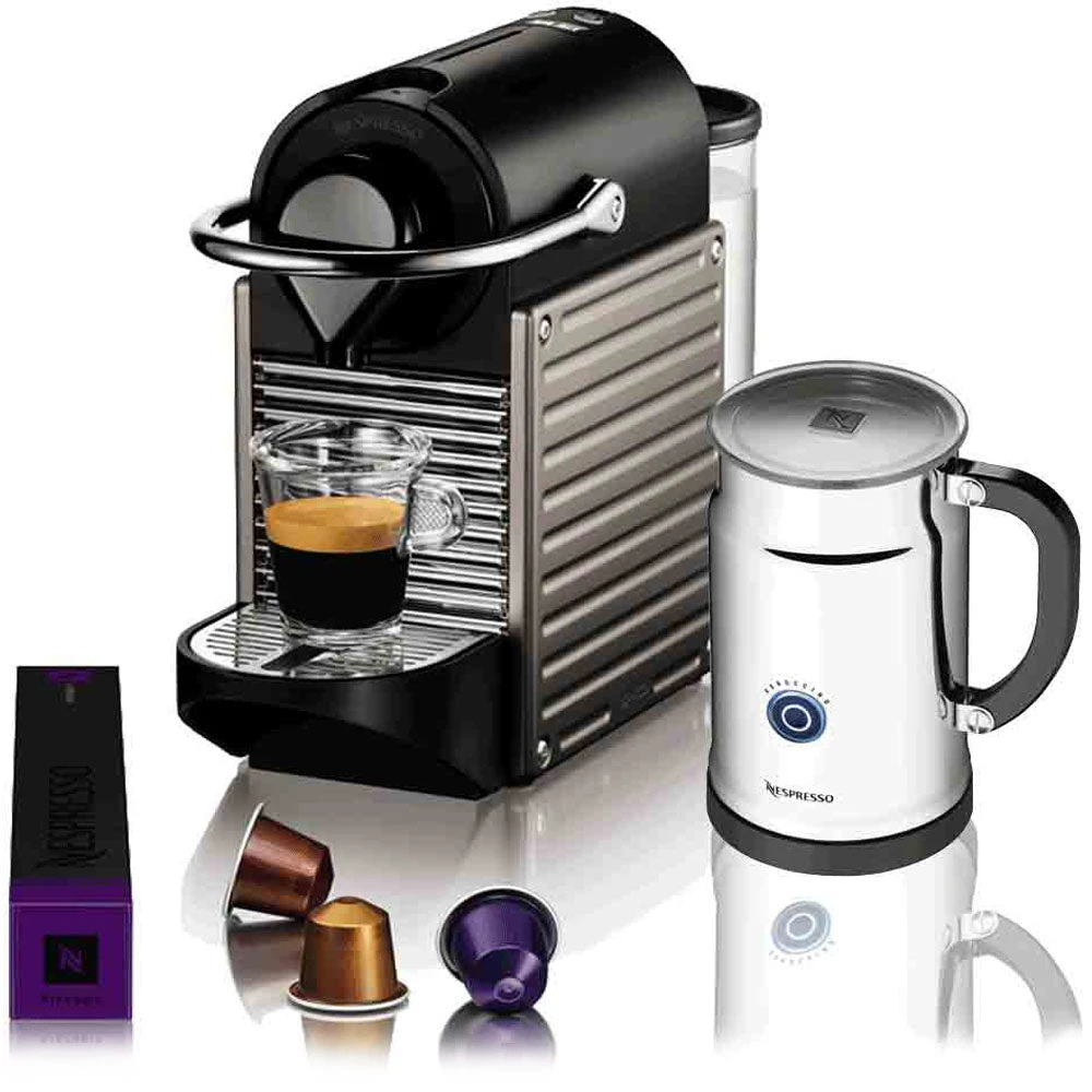 Nespresso C60 Pixie Electric Titan And Aeroccino Plus 1 Nespresso C60 Pixie Electric Titan And Aeroccino Plus